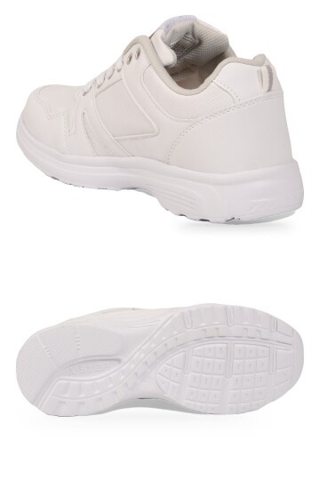 Bağcıklı Cilt Beyaz Hafif Rahat Taban Esnek Unisex Yürüyüş ve Spor Ayakkabı Sneaker Core 020