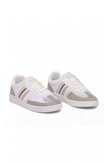 Beyaz-Buz Bağcıklı Unisex Yürüyüş ve Spor Ayakkabı Sneaker 015