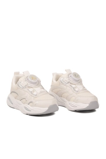 Beyaz Akıllı Bağcıklı Fileli Erkek Çocuk Spor Ayakkabı Sneaker Frank P