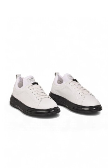 Erkek Bağcıklı Kalın Rahat Konfor Taban Beyaz Yürüyüş ve Spor Ayakkabı Sneaker Ignite