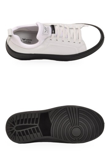 Erkek Bağcıklı Kalın Rahat Konfor Taban Beyaz Yürüyüş ve Spor Ayakkabı Sneaker Ignite