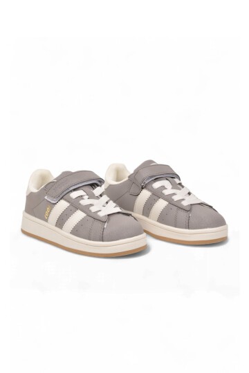 Cırt Bantlı Kalın Rahat Taban Füme Unisex Çocuk Yürüyüş ve Spor Ayakkabı Sneaker Coop