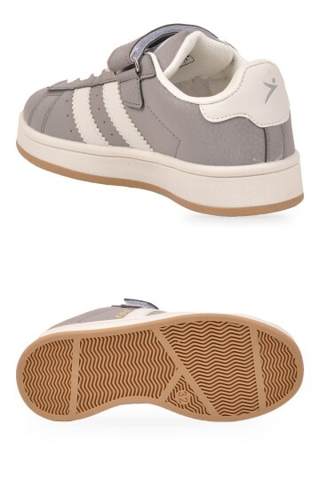 Cırt Bantlı Kalın Rahat Taban Füme Unisex Çocuk Yürüyüş ve Spor Ayakkabı Sneaker Coop