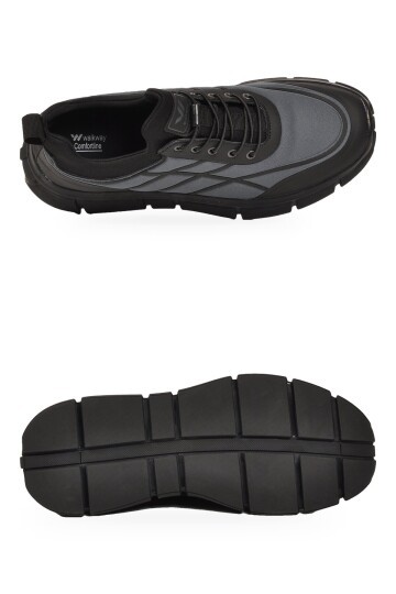 Erkek Lastik Bağcıklı Kalın Rahat Konfor Taban Füme Yürüyüş ve Spor Ayakkabı Sneaker Stride