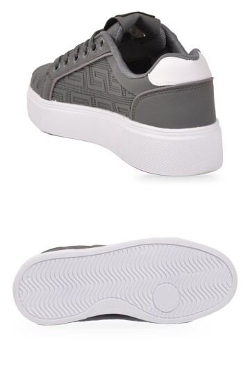 Erkek Bağcıklı Kalın Taban Spor Ayakkabı Füme Şık Rahat Casual Ayakkabı Sneaker 26201