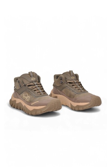 Erkek Bağcıklı Kalın Kauçuk Taban Haki Outdoor Trekking Bot 26K513