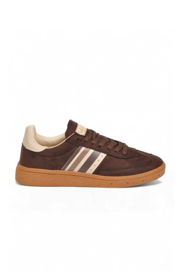 Kahve-Bej Bağcıklı Unisex Yürüyüş ve Spor Ayakkabı Sneaker 015