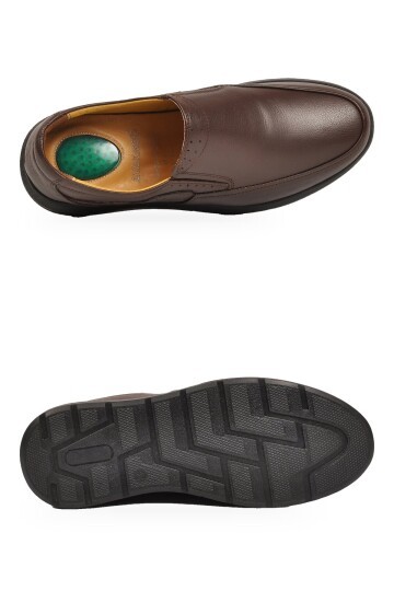 Kahve Hakiki Deri Topuk Jel Destekli Erkek Casual Ayakkabı Loafer 409