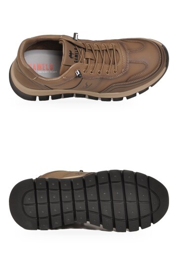 Rahat Memory Taban Sneaker Kahve Lastik Bağcıklı Erkek Casual Yürüyüş Ayakkabı Tough