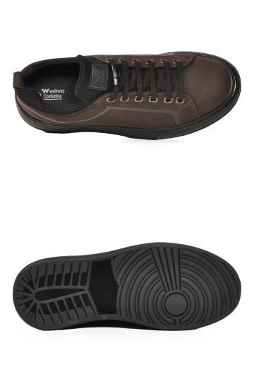 Erkek Bağcıklı Kalın Rahat Konfor Taban Kahve Yürüyüş ve Spor Ayakkabı Sneaker Ignite