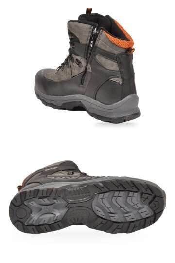 Erkek Bağcıklı Kaymaz Tabanlı Siyah-Füme Outdoor Trekking Bot 2115