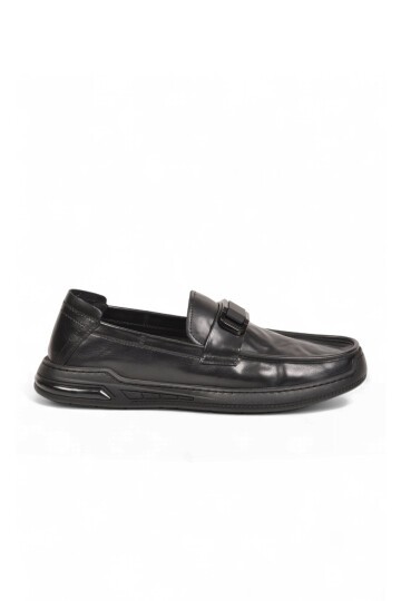 Erkek Şık Rahat Hafif Siyah Hakiki Deri Makosen Casual Loafer Ayakkabı 26K590-2
