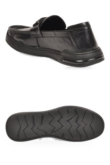 Erkek Şık Rahat Hafif Siyah Hakiki Deri Makosen Casual Loafer Ayakkabı 26K590-2
