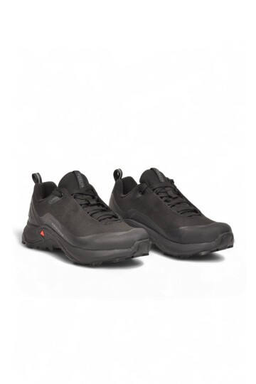 Unisex Su Geçirmez Kaymaz Taban Bağcıklı Siyah Outdoor Trekking Ayakkabı 110396B-2