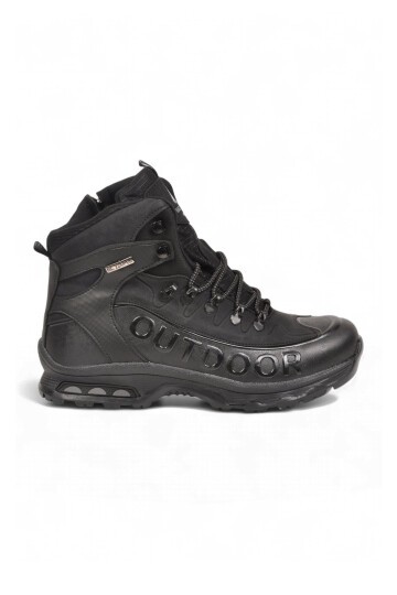 Erkek Bağcıklı Kaymaz Tabanlı Siyah Outdoor Trekking Bot 2115