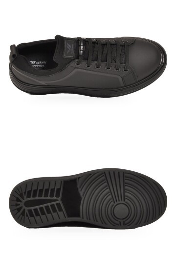 Erkek Bağcıklı Kalın Rahat Konfor Taban Siyah Yürüyüş ve Spor Ayakkabı Sneaker Ignite