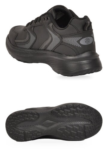 Bağcıklı Kalın Rahat Taban Hafif Esnek Siyah Unisex Yürüyüş ve Spor Ayakkabı Sneaker 2032