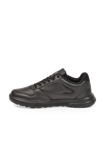 Erkek Bağcıklı Hafif Rahat Taban Siyah Casual Yürüyüş Ayakkabı Sneaker 2297 Cilt