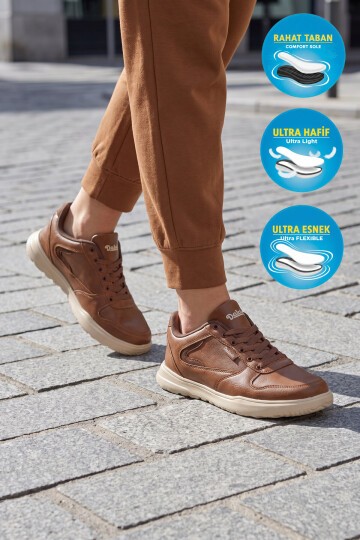 Erkek Bağcıklı Hafif Rahat Taban Taba Casual Yürüyüş Ayakkabı Sneaker 2297 Cilt