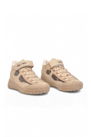 Erkek Çocuk Bej Comfort Tabanlı Lastik Bağcıklı Sneaker Bot Nexo 2280