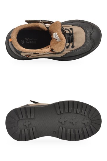 Erkek Çocuk Bej-Turuncu Comfort Tabanlı Lastik Bağcıklı Sneaker Bot Surge 2037