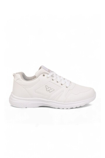 Erkek Beyaz Bağcıklı Hafif Esnek Yürüyüş ve Spor Ayakkabı Sneaker Core 020