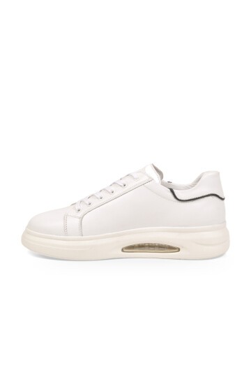 Bağcıklı Kalın Rahat Taban Sneaker Beyaz Hakiki Deri Erkek Casual Ayakkabı XS2456-6015