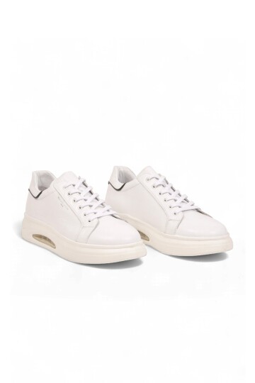 Bağcıklı Kalın Rahat Taban Sneaker Beyaz Hakiki Deri Erkek Casual Ayakkabı XS2456-6015