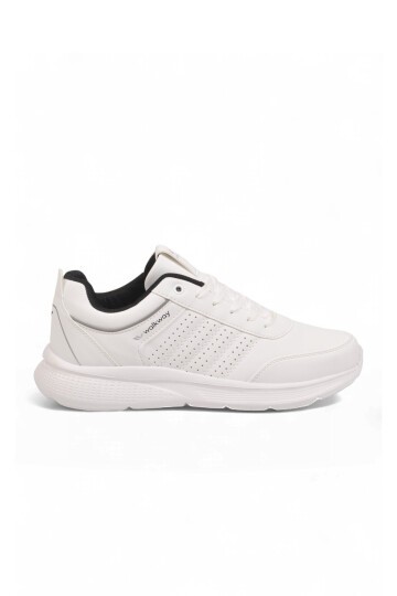 Erkek Bağcıklı Hafif Esnek Beyaz Yürüyüş ve Spor Ayakkabı Sneaker Wood 4040