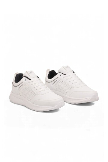Erkek Bağcıklı Hafif Esnek Beyaz Yürüyüş ve Spor Ayakkabı Sneaker Wood 4040