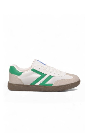 Bağcıklı Şık Rahat Hafif Beyaz-Yeşil Unisex Yürüyüş ve Spor Ayakkabı Sneaker 234750