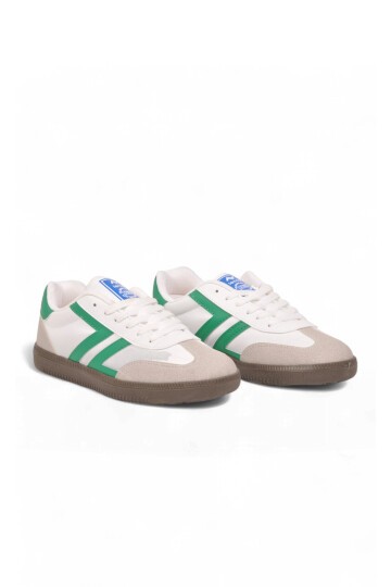 Bağcıklı Şık Rahat Hafif Beyaz-Yeşil Unisex Yürüyüş ve Spor Ayakkabı Sneaker 234750