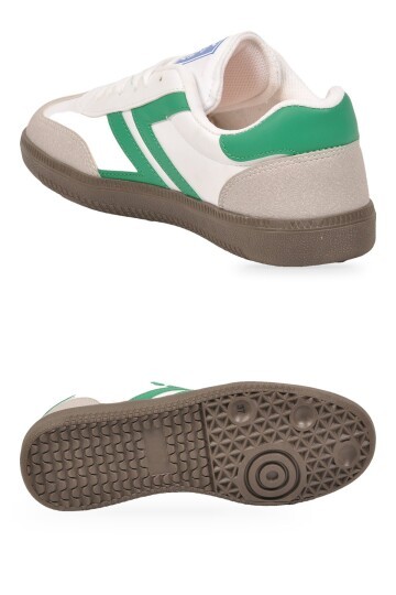 Bağcıklı Şık Rahat Hafif Beyaz-Yeşil Unisex Yürüyüş ve Spor Ayakkabı Sneaker 234750