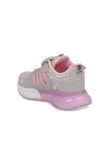 Buz-Pembe Kız Çocuk Spor Ayakkabı Cırt Bantlı Kalın Tabanlı Sneaker 748 Cilt