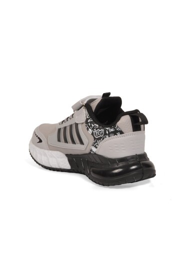 Buz-Siyah Erkek Çocuk Spor Ayakkabı Cırt Bantlı Kalın Tabanlı Sneaker 748 Cilt