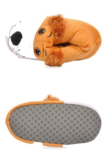 Köpek Desenli Camel Unisex Ev Terliği Sıcak Tutan Ev Pandufu H025.Z.0008