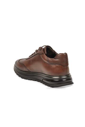 Kauçuk Taban Bağcıklı Sneaker Kahve Hakiki Deri Şık Rahat Erkek Casual Ayakkabı XS2463-7102