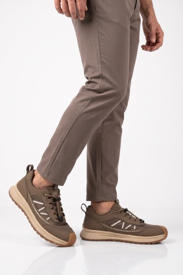Kahve Erkek Casual Ayakkabı Bağcıklı Hafif Rahat Tabanlı Sneaker 26K559