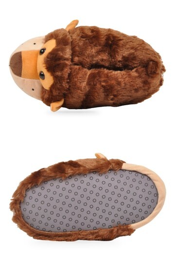 Aslan Desenli Kahve Unisex Ev Terliği Sıcak Tutan Ev Pandufu H025.Z.0006