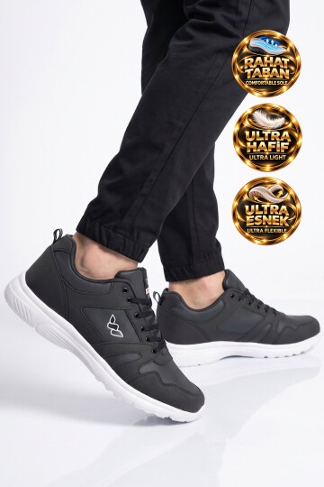 Erkek Lacivert Büyük Numara Bağcıklı Hafif Esnek Yürüyüş ve Spor Ayakkabı Sneaker Core 020