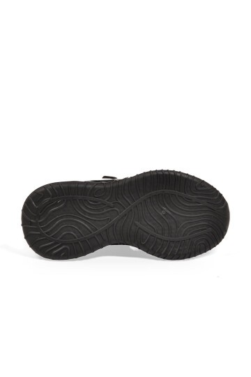 Siyah-Beyaz Erkek Çocuk Spor Ayakkabı Cırt Bantlı Kalın Tabanlı Sneaker 748 Cilt