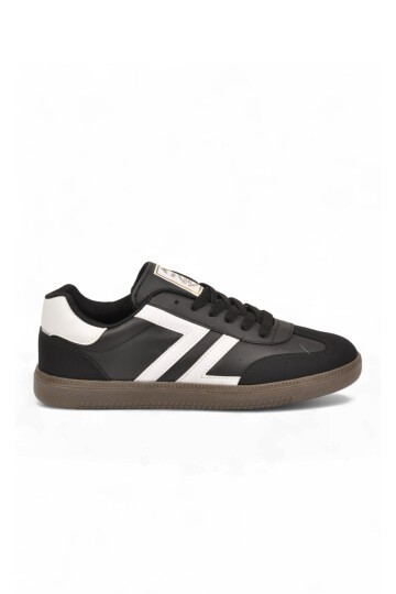 Bağcıklı Şık Rahat Hafif Siyah-Beyaz Unisex Yürüyüş ve Spor Ayakkabı Sneaker 234750