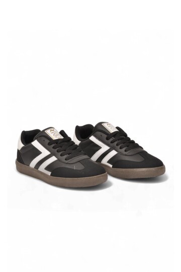 Bağcıklı Şık Rahat Hafif Siyah-Beyaz Unisex Yürüyüş ve Spor Ayakkabı Sneaker 234750