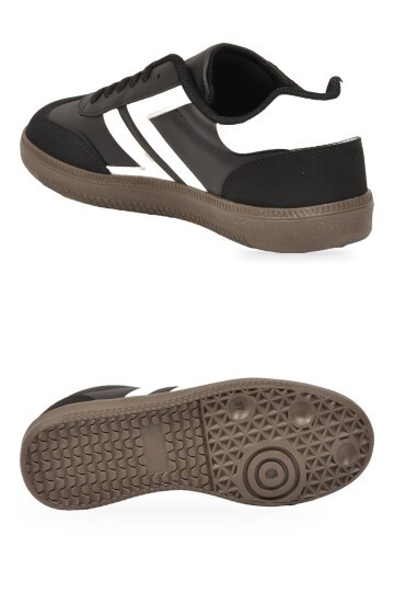 Bağcıklı Şık Rahat Hafif Siyah-Beyaz Unisex Yürüyüş ve Spor Ayakkabı Sneaker 234750