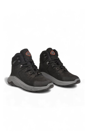 Siyah-Gri Nubuk Su Geçirmez Kaymaz Taban Erkek Outdoor Trekking Bot M2041