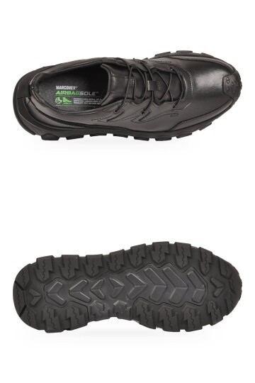 Erkek Siyah Hakiki Deri Casual Ayakkabı Bağcıklı Rahat Tabanlı Şık Sneaker 152-24252