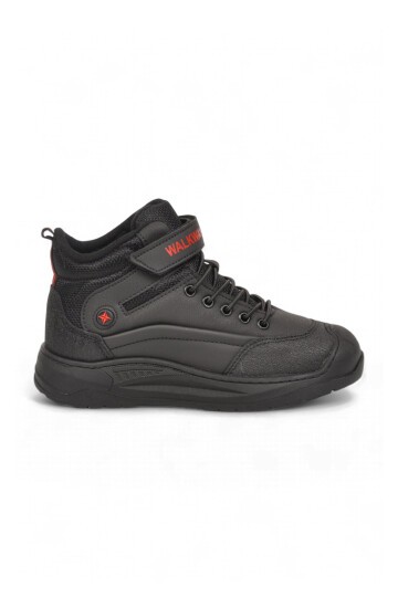 Erkek Çocuk Siyah-Kırmızı Comfort Tabanlı Lastik Bağcıklı Sneaker Bot Surge 2037