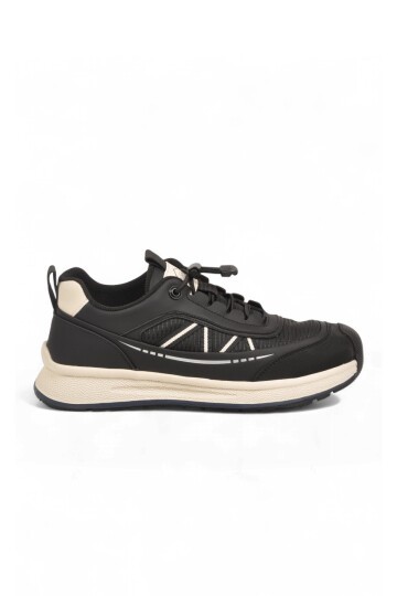Siyah Erkek Casual Ayakkabı Bağcıklı Hafif Rahat Tabanlı Sneaker 26K559
