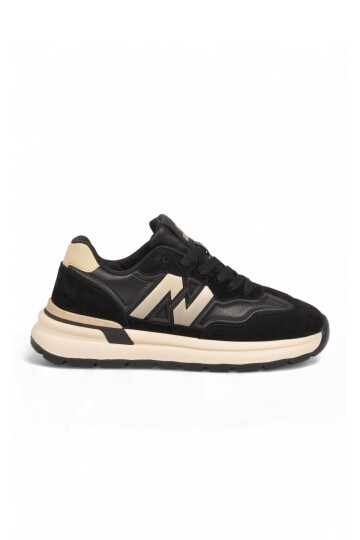 Siyah Erkek Casual Yürüyüş Ayakkabı Bağcıklı Hafızalı Taban Şık Rahat Sneaker Draw