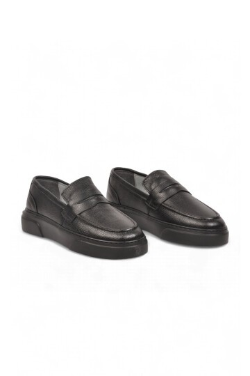 Erkek Siyah Hakiki Deri Casual Loafer Ayakkabı 272305